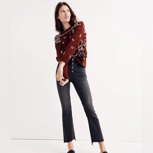 Madewell Petite Cali Demi-Boot Jeans: Asymmetrical Hem Edition Sz 27 Petite